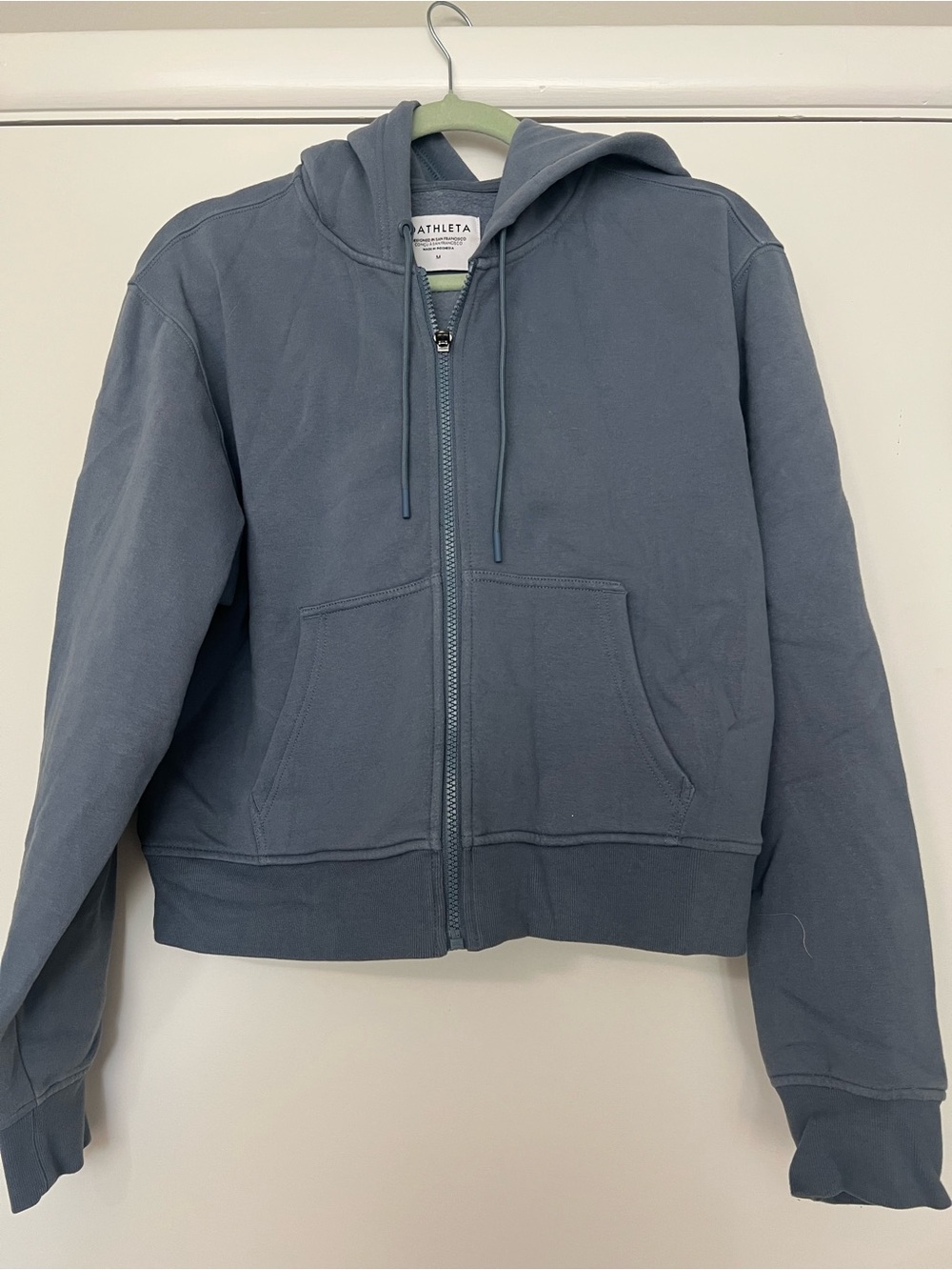 Athleta Slate Blue Full-Zip Hooded Sweatshirt